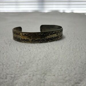 Inspirational Silver Cuff Bracelet